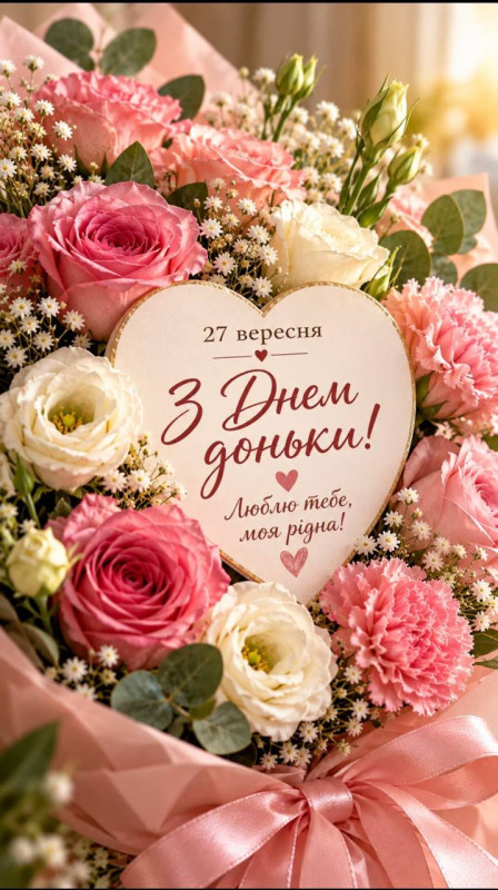 Листівка З Днем доньки — красивий букет квітів