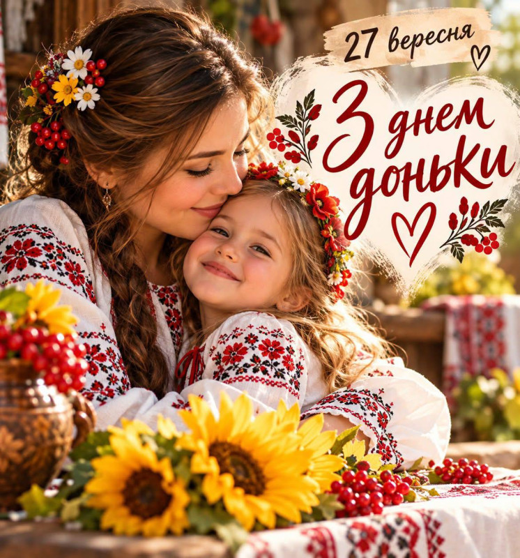 Листівка  З Днем доньки 27 вересня