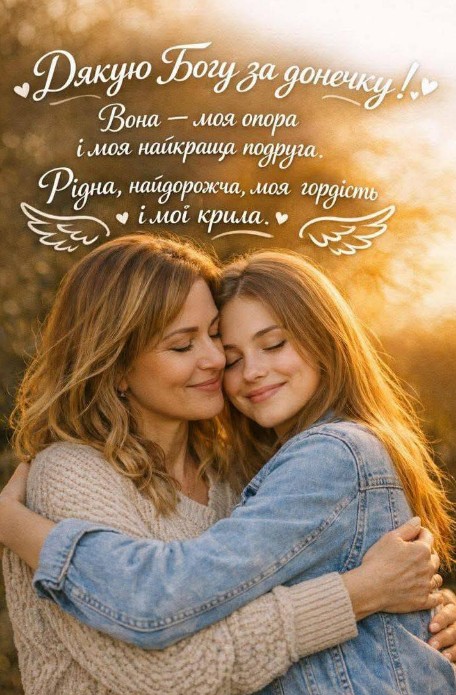 Листівка Дякую Богу за донечку — зворушливе привітання