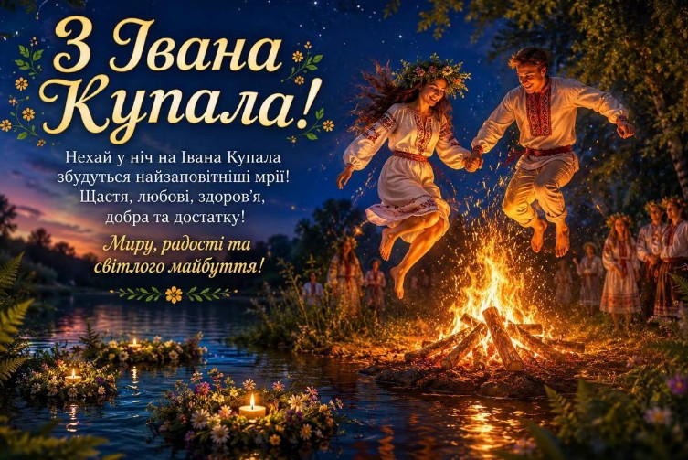 Листівка на Івана Купала з українськими традиціями