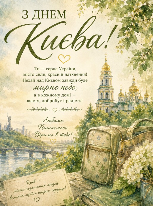 Вітальна листівка З Днем Києва