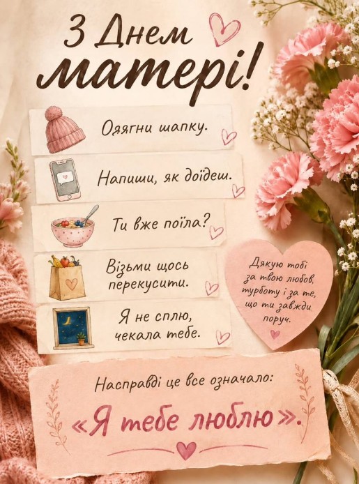 Листівка на День матері: зворушливе привітання мамі