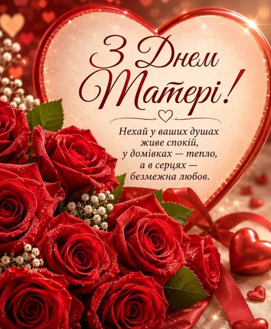 Ніжна листівка з Днем Матері з щирими побажаннями любові та тепла