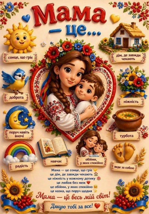 Листівка Мама — це весь мій світ