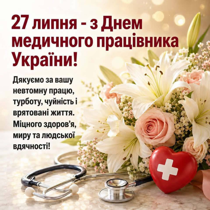 Листівка з Днем медичного працівника України