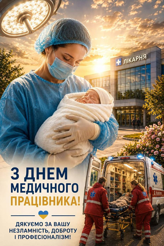 Листівка З Днем медичного працівника, привітання лікарям.