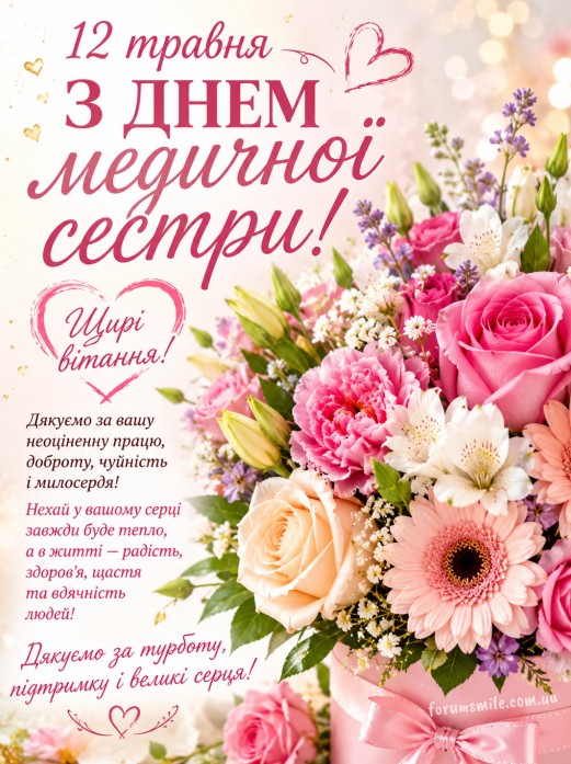 Листівка з Днем медичної сестри, гарне привітання