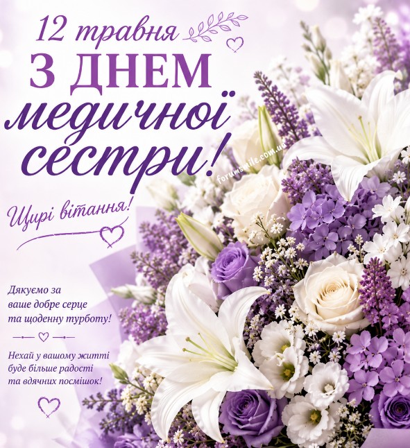 Листівка на 12 травня з Днем медичної сестри