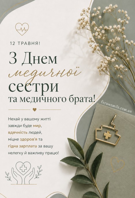 Листівка з Днем медичної сестри та брата 