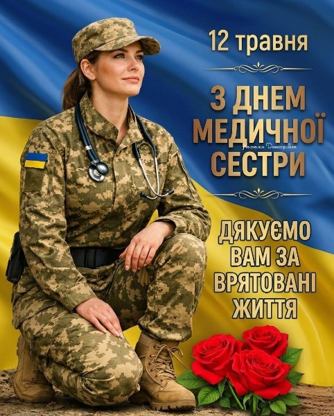 Листівка привітання для військових медиків 