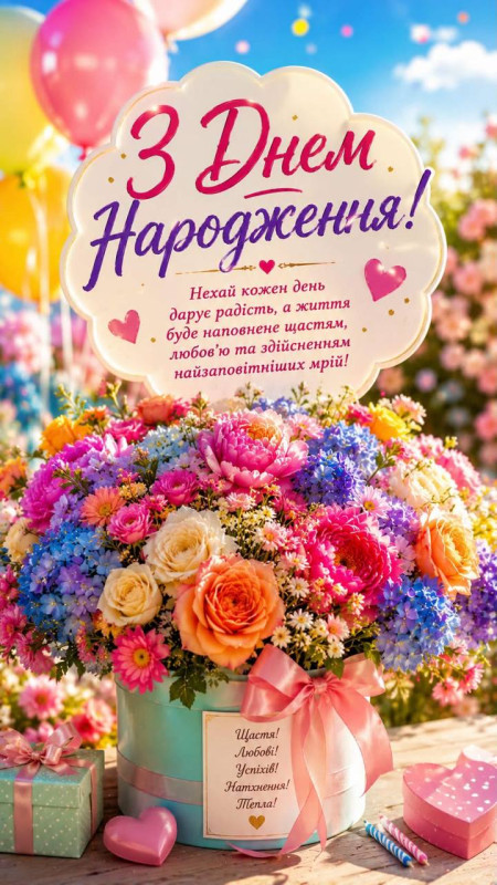 Теплі побажання З Днем Народження!
