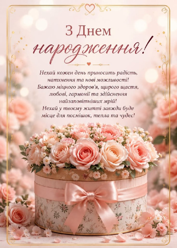 З Днем народження та теплими побажаннями.