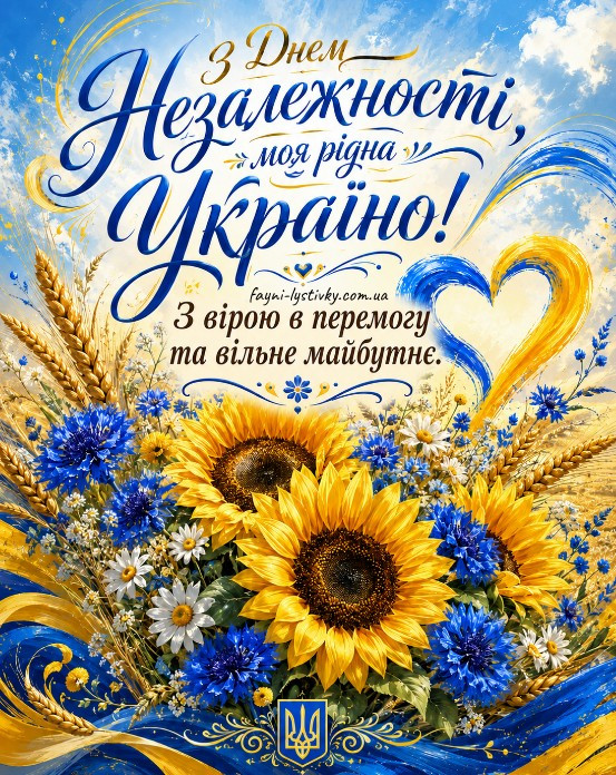 З Днем Незалежності, моя рідна Україно! Миру, сили та єдності!