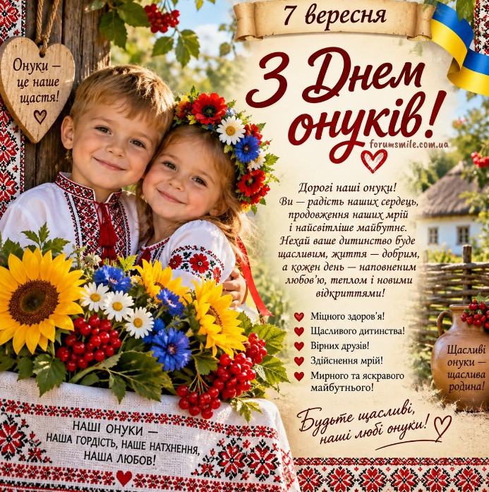 Листівка З Днем онуків: гарні привітання для онуків