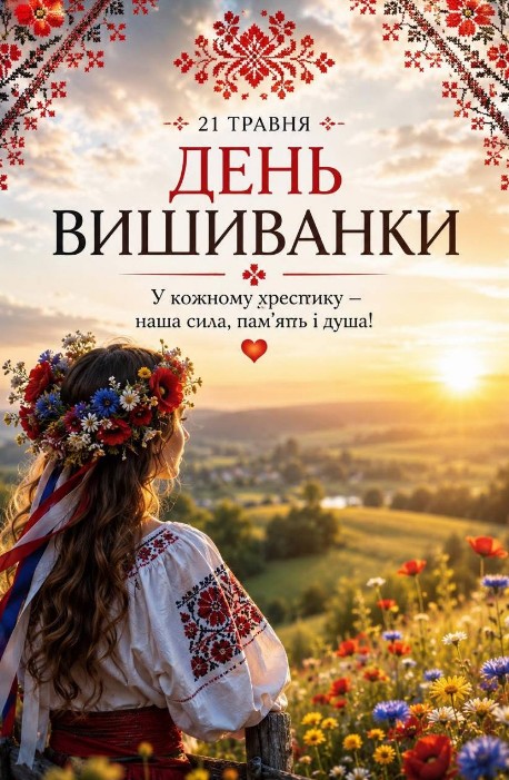 21 травня -  день вишиванки, вітаємо!