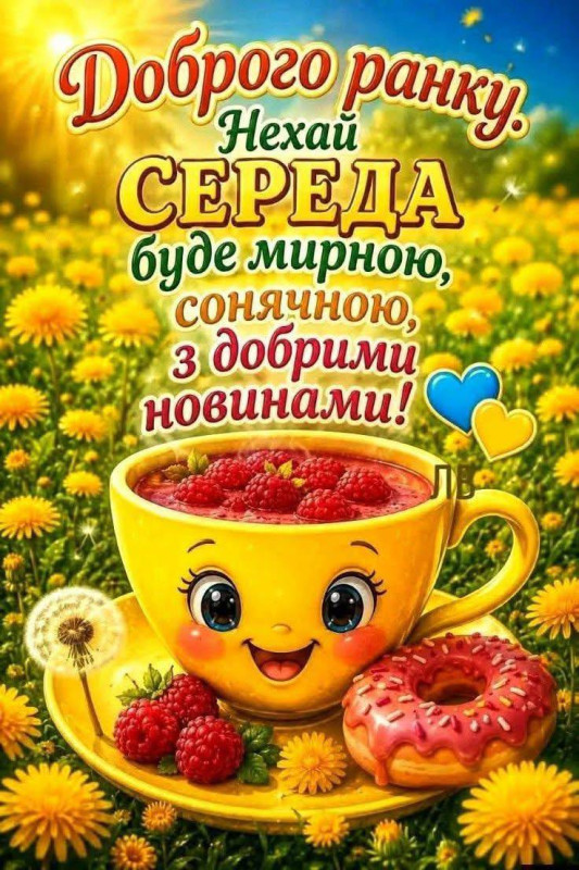 Листівка Доброго ранку середа: побажання з квітами