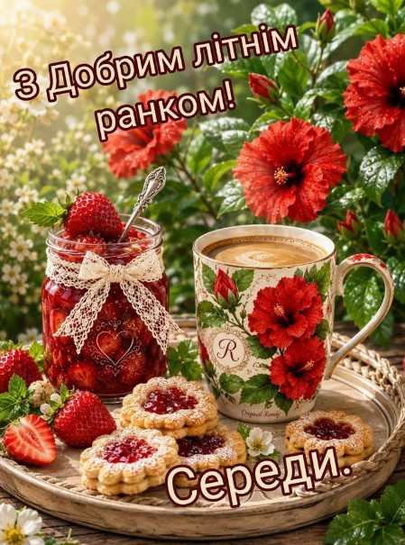 Листівка З Добрим літнім ранком у середу