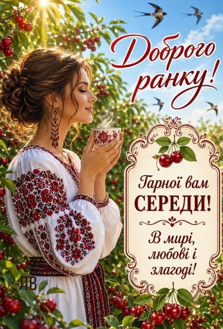Доброго ранку та гарної середи 
