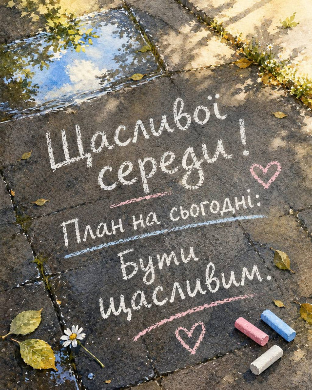 Листівка Щасливої середи: побажання гарного дня та натхнення