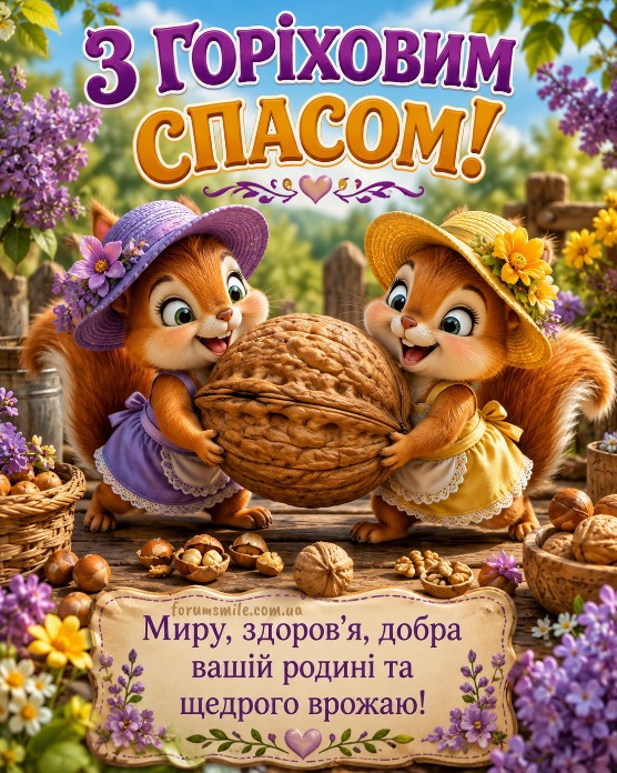 Добра, тепла, миру вашій родині та щедрого врожаю! З Горіховим Спасом!