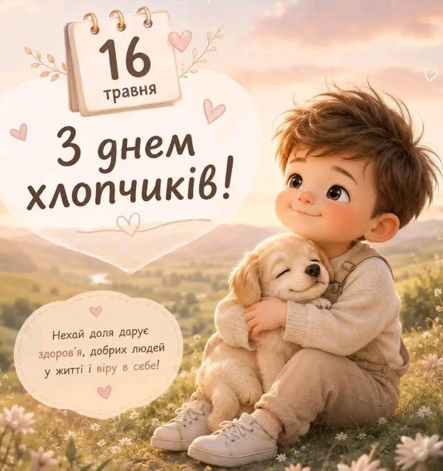 Листівка З Днем хлопчиків 16 травня
