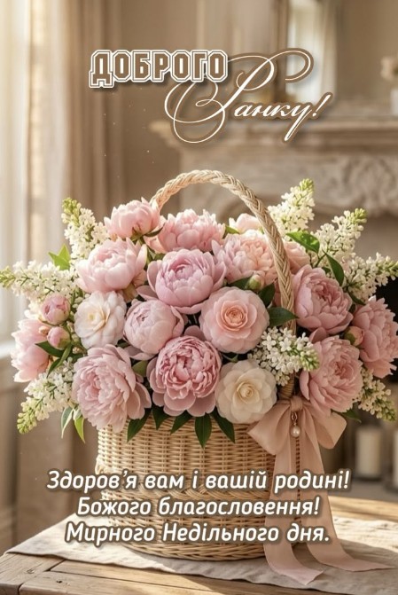 Листівка Доброго ранку: побажання миру та Божого благословення