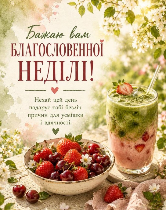 Листівка з написом Благословенної неділі
