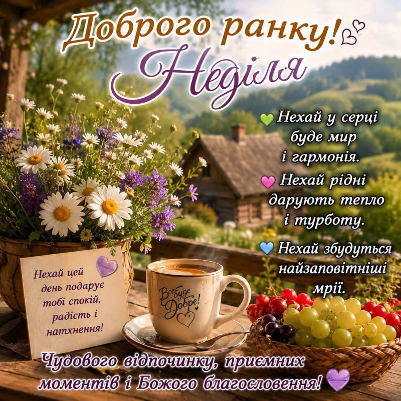 Ранкова листівка на неділю