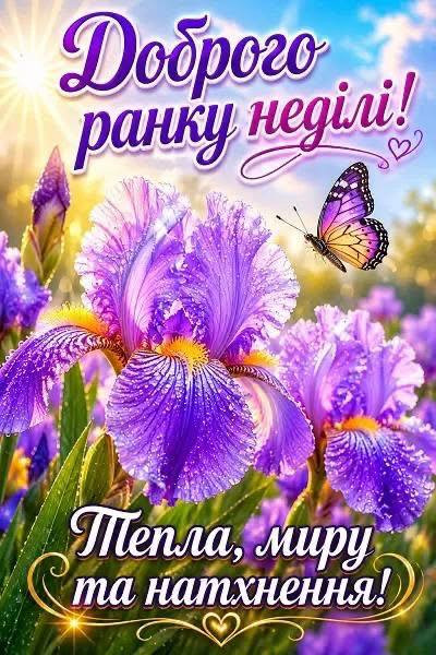 Красива листівка з добрим ранком неділі.