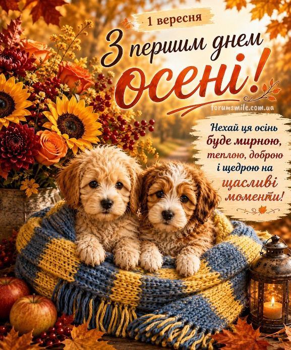 Листівка з 1 вересня та початком осені 