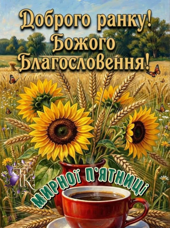 Листівка Доброго ранку та Божого благословення у п'ятницю