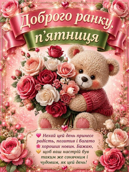 Доброго ранку, п'ятниця! Гарного настрою на весь день!