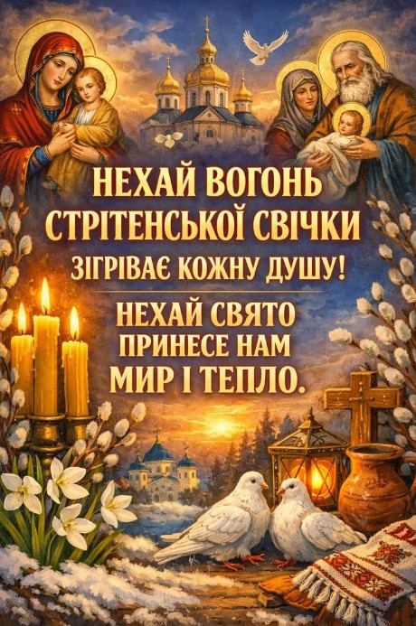 Нехай стрітенська свічка захищає від бід і негараздів!